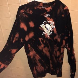 Pittsburg penguins acid wash long sleeves